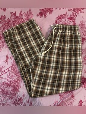 Brown plaid lounge pants